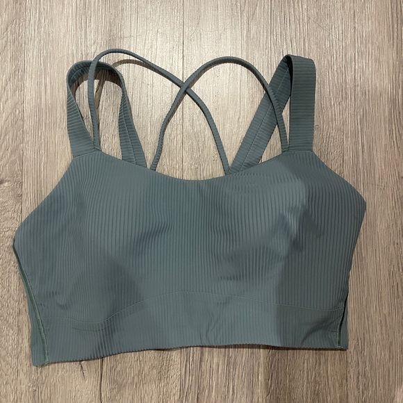 lululemon athletica 8 D/DD Double-Strap Ribbed Sports Bra in Moss Green - Picture 6 of 7